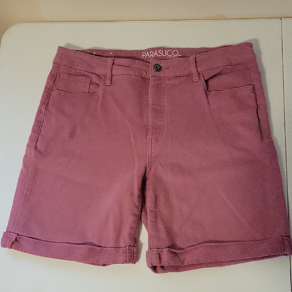 PARASUCO Women's Pink Cotton Roll-Cuff Shorts